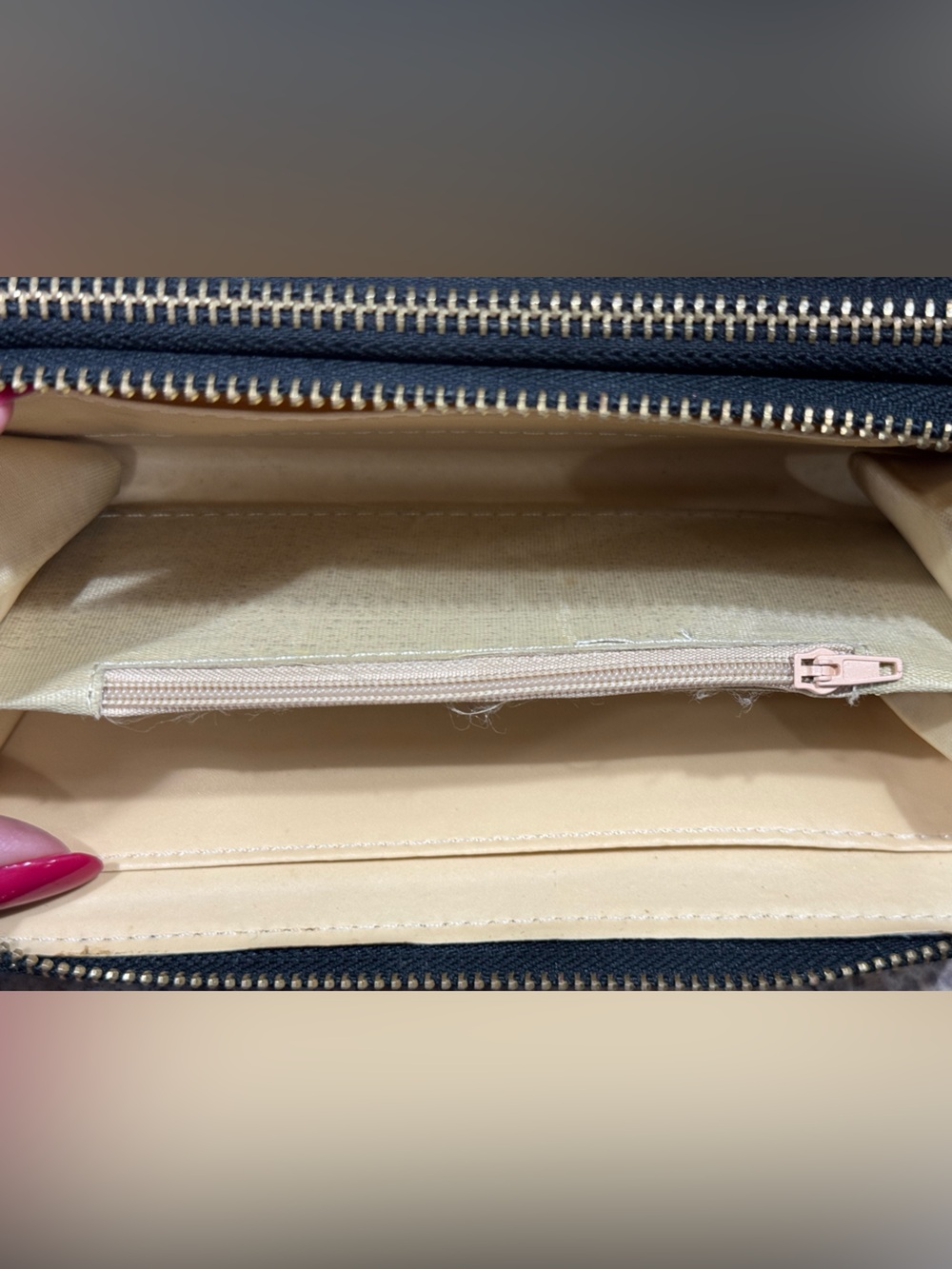 Coach Signature Zip Phone Wallet in Black and Gray - Picture 7 of 12